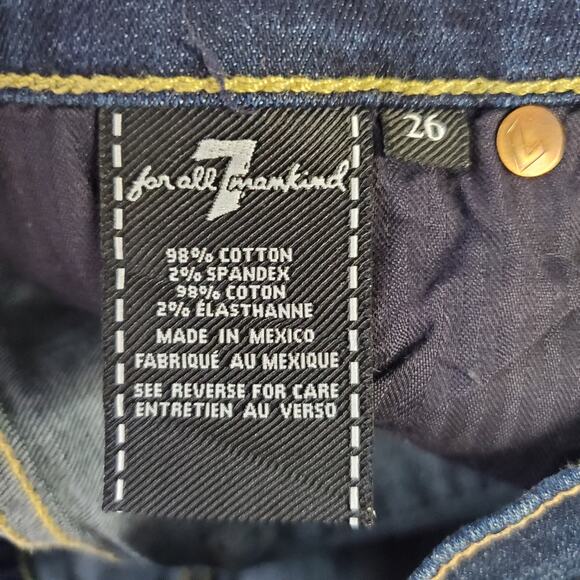 7 For All Mankind Women's Ankle Gwenevere Jeans Size 26 Ripped Knees Mid Rise - Picture 6 of 8